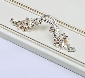 European Style Zinc Alloy Cabinet Handle Oval Shape Durable Furniture Pull Decorative Leaf Design - Product Image 5