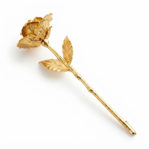 Rosa Bañada en Oro de 24k al por Mayor, Rosa Real Hecha a Mano con Baño de Oro de 24k para Decoración del Hogar, Regalos de Aniversario a Precio Competitivo - Product Image 1
