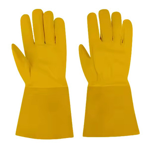 Top-Grade Heavy Duty Cowhide Grain Split Leather TIG Welding <b>Gloves</b> <b>Long</b> Lasting Anti-Cut Abrasion Hand Arm Protection - Product Image 6