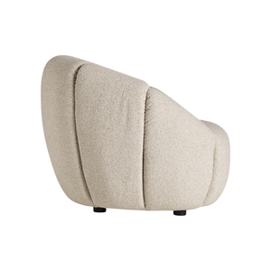 Modern Fabric Barrel Lounge Chair With Plush Cushion Solid Back Contemporary Design For Living Room Furniture - Product Image 2
