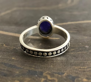 Vintage 925 Sterling Silver <b>Lapis</b> <b>Lazuli</b> Gemstone <b>Ring</b> Bezel Setting Unisex Everyday Wear - Product Image 3