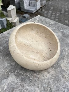ชามผลไม้คอนกรีตทรงกลมขนาดใหญ่แบบคลาสสิก เป็นมิตรกับสิ่งแวดล้อม งานฝีมือ ชามหินอ่อน พร้อมโลโก้สั่งทำพิเศษสำหรับตกแต่งบ้าน UO - Product Image 2