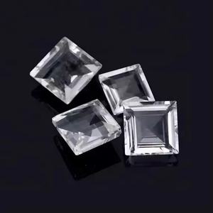 หินควอตซ์คริสตัลสีขาวธรรมชาติเกรด AAA ขนาด 9 มม. รูปทรงสี่เหลี่ยมเจียระไน ได้รับการรับรองจาก IGI ขายส่งจากผู้ผลิต - Product Image 2