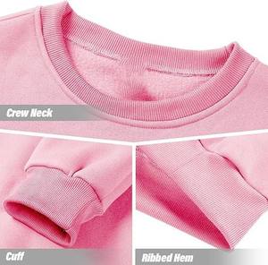 Men's <b>Pink</b> Crew Neck <b>Sweatshirt</b> Regular Fit 100% Cotton French Terry Pullover Casual Autumn Wear - Product Image 6