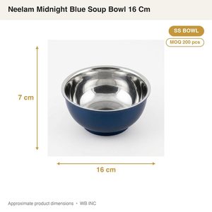 Tazón para Sopa de 16 cm, Hecho a Mano, en Acero Inoxidable SS304, Color Azul Medianoche, para Decoración del Hogar y Hoteles - Product Image 4
