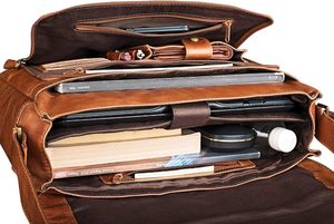 Nuevo Maletín de Cuero Clásico para Portátil, Bolsa de Hombro con Cierre de Cremallera, Diseño Protector para Viajes de Negocios, Desde India - Product Image 3
