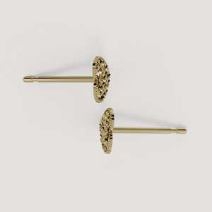 Quilted Heart Stud <b>Earrings</b> 8mm Push Back Minimalist Dainty Everyday Modern Customise <b>Fine</b> Jewelry 10K 14K 18K Solid Yellow Gold - Product Image 3