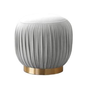 Pouf rond en métal, tabouret de salon, tabouret de bureau, pouf en velours, repose-pieds, pouf décoratif pour la maison - Product Image 1