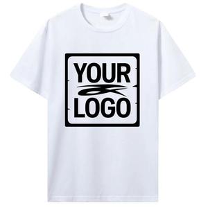 T-shirt blanc pour homme imprimé sur mesure, 100 % coton doux, manches courtes, col rond, design logo sur le devant, tissu jersey, coupe classique - Product Image 1