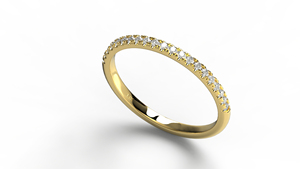 Anillo de Boda de Oro de 18K con Micro Pavé de Diamantes, Corte Redondo, Media Eternidad, Anillo Delicado Apilable, Joyería Fina para Mujer - Product Image 2