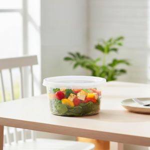 Conteneur alimentaire en plastique de 550 ml, boîte rectangulaire transparente en vrac, réutilisable pour la préparation des repas, bac de rangement pour cantine, cuisine familiale - Product Image 1