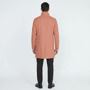 Veste longue d'hiver pour homme, col montant, style minimaliste, décontractée, manches longues, fermeture boutonnée, poches latérales - Product Image 2