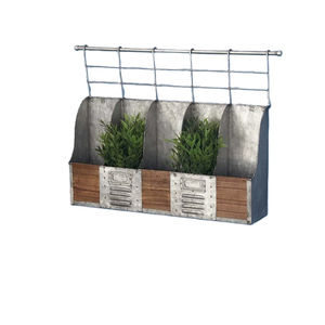 Lot de 2 jardinières murales demi-rondes en métal galvanisé, style ferme, pour plantes d'intérieur et d'extérieur, décoration maison et jardin - Product Image 5