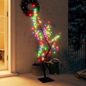 Albero di Natale Artificiale da 120 cm, Colorato, in Plastica e Metallo Nero - Product Image 1