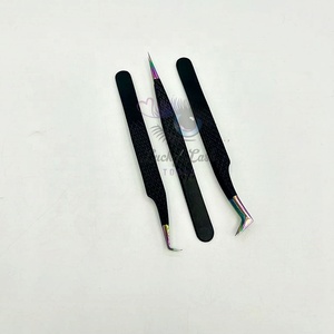 Extensions de cils Volume russe personnalisé noir mat pince à épiler multi-pointes en acier inoxydable durable cils pointus incurvés - Product Image 3