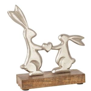Nouvelle arrivée : sculpture en bois et aluminium, élégante décoration d'intérieur, œuvre d'art moderne, statue artisanale en métal et bois pour salon - Product Image 4