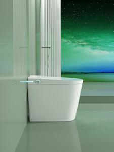 Ensemble WC intelligent mural de haute qualité pour salle de bain, noir/blanc, toilettes intelligentes avec réservoir dissimulé, WC suspendu pour projet hôtelier - Product Image 4