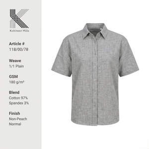Chemise unisexe en coton et élasthanne 180 GSM, tissage uni, manches courtes, décontractée, OEM ODM - Product Image 1