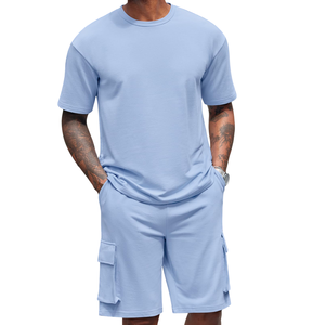 Solid Color Summer Casual Shorts <b>Sets</b> For Men's Plus Size Short Sleeve Crew Neck Collar T-shirt And Shorts <b>Sets</b> For Men's - Product Image 5