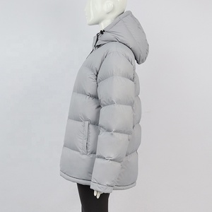 Women's Quilted Puffer <b>Jacket</b> With Hood Full Sleeve Winter Thick Polyester Wadding Solid Color Zipper Closure - Product Image 1