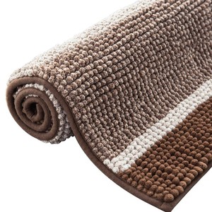 Tapis de bain en coton rayé rectangulaire antidérapant, épais et moderne, pour salle de bain - Product Image 4