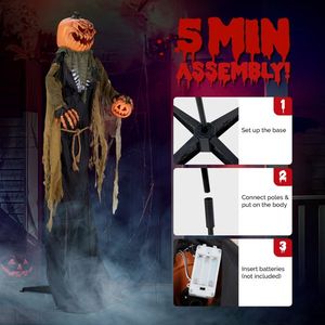 Decorazione Gonfiabile da Giardino per Halloween a Forma di Zucca, 2,1 m, Decorazione da Esterno per Halloween - Product Image 6