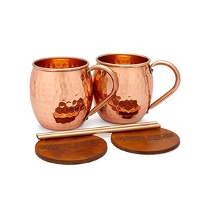 Exclusive Design Copper Rounded Cups With Gold grips Handcrafted Decorative Water Drinking Pure Copper Tumbler For Home Hotels - Product Image 6