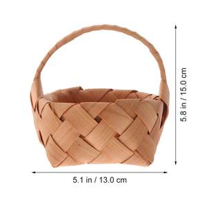 Panier en bois tressé pour fleurs, décoration murale rustique, conteneur de rangement - Product Image 3