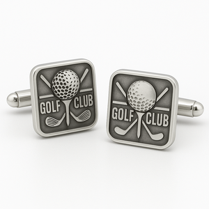 Boutons de manchette personnalisés en argent antique avec logo équestre pour club sportif, cadeau de groupe - Product Image 6