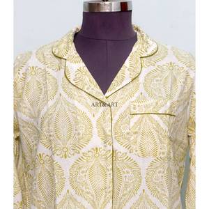 Indian Handmade Eco-Friendly Vintage Summer Lightweight Floral Cotton <b>Kimono</b> with Bird Print Woven Fabric Long Shirt with Belt - Product Image 3