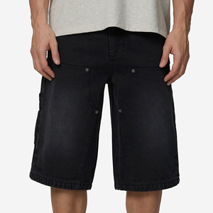 Pantalones Cortos Bermuda de Lona para Hombre, Color Sólido, Cintura Media, Cierre de Botones, Estilo Casual, con Bolsillos, Tejido Transpirable - Product Image 4