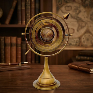 Vintage Brass Armillary Sphere Zodiac Celestial Globe <b>Decorative</b> Astronomical Model for Desktop Home <b>Office</b> <b>Decor</b> & Collection - Product Image 2