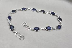 Bracelet en argent sterling 925 de luxe avec breloque en forme de poire et pierres précieuses, design simple et classique, haute qualité pour femmes, vente en gros OEM - Product Image 2