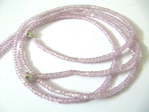 Collier en perles de zircone cubique rose facetté de 3 mm, couleur rose, fermoir magnétique, prix de gros - Product Image 4