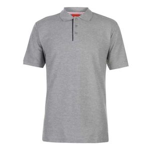 <b>Men's</b> Gray Short Sleeve Polo Shirt Regular Fit Casual Solid Color 100% Cotton Jersey Knitted Collar Design - Product Image 6