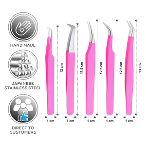 Meilleures pinces à épiler professionnelles pour extensions de cils, pointes en fibre pour une adhérence parfaite aux cils, ne glissent jamais même sur les cils de 0,03 mm, courbure à 75 degrés - Product Image 5