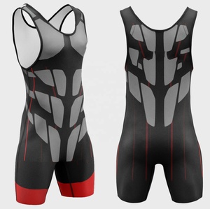 Uniforme de Lucha Libre Personalizado para Hombre, Sublimado, de Secado Rápido, Transpirable, de Una Pieza, 100% Poliéster, con Logotipo Frontal - Product Image 5