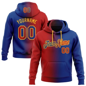 Wholesale Direct Industry New Design Custom Stitched Royal <b>Red</b>-Gold Gradient Fashion Sports Pullover Sweatshirt <b>Hoodie</b> - Product Image 1