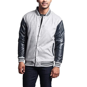 Buy Blank Plus Size Geometric Stand Collar Varsity Jackets Wholesale Puff Printing Custom Logo <b>Men</b> Unisex - Product Image 5