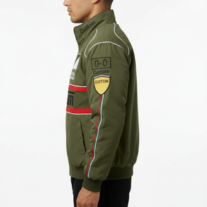 เสื้อแจ็คเก็ตบอมเบอร์สไตล์วินเทจแฟชั่นใหม่ปี 2026 สำหรับทุกเพศ  แบบสปอร์ต  ปักลาย  ซิป  แขนยาว  สไตล์นักแข่ง - Product Image 3