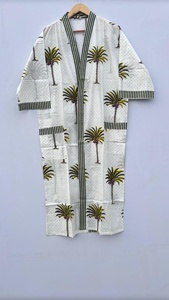 Indian Cotton Dress Gifts Floral Print Kimono Cotton Kimono Robe Beach Party Wear Long Bathrobe Robes For Woman At Best Price - Product Image 2