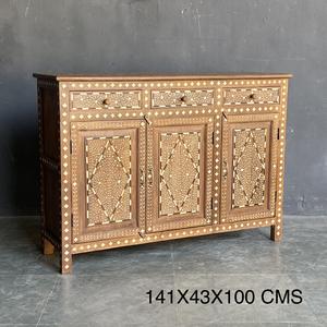 Mejor Colección de Aparadores Florales con Incrustaciones de Hueso, 3 Cajones, Estilo Antiguo, Arte del Himalaya - Product Image 3