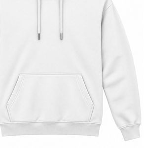 Men White Pullover <b>Hoodie</b> <b>Plain</b> Long Sleeve Casual Sweatshirt Custom Logo Streetwear Sportswear Gym Top Shoukat Apparel - Product Image 5