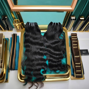 Extensiones de Cabello Humano Indio Remy 100% Virgen, Donante Único, Cutícula Alineada, Trama Doble a Máquina para Tejido Capilar - Product Image 1