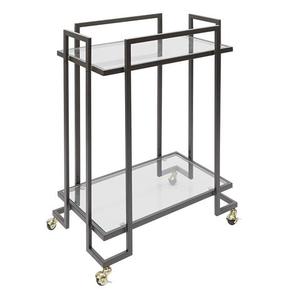 Carrito de Servicio de Madera Tradicional para Hotel con 2 Estantes y 4 Ruedas Giratorias, Mueble Comercial Resistente, Carrito de Bar para Hotel - Product Image 4