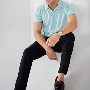 Nouveau design T-shirt en coton pour homme avec logo personnalisé, couleur unie, respirant, décontracté, grande taille, polo, vente en gros - Product Image 2