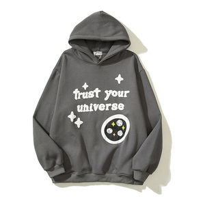 Sweat-shirt à capuche oversize unisexe en coton noir avec imprimé cœur True Love, style décontracté, impression silicone du logo avant, style automne - Product Image 5