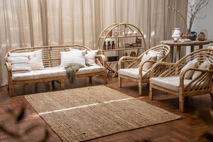 Silla de Jardín Plegable Ecológica y Relajante, Asiento Deslizante, Diseño Contemporáneo, Ratán Natural, para Lectura, Sala de Estar, Apartamento - Product Image 3