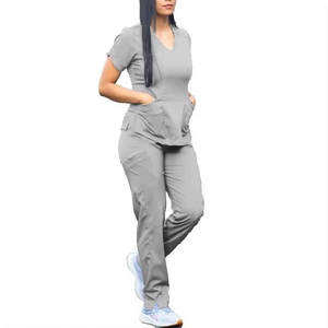 Leggings d'uniforme médical taille haute pour femme, tenue d'infirmière personnalisable avec logo - Product Image 2