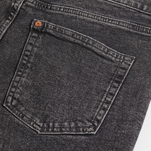 Jean en denim noir premium pour homme, coupe droite, taille mi-haute, tissé, respirant, écologique, délavé, style streetwear décontracté, idéal pour l'hiver - Product Image 6